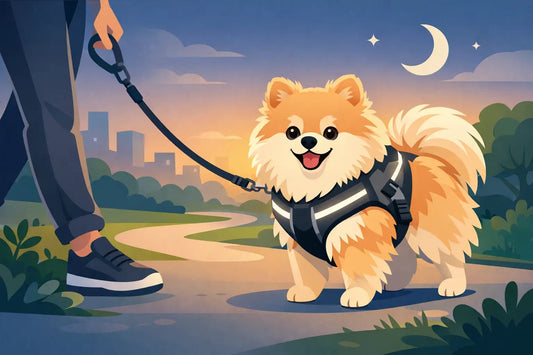 Reflective Dog Harness Safety for Pomeranian Walks - Cindy Pomeranian