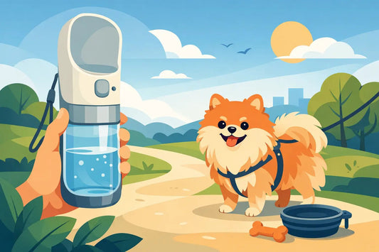 Portable Dog Bottle Review for Pomeranian Walks - Cindy Pomeranian