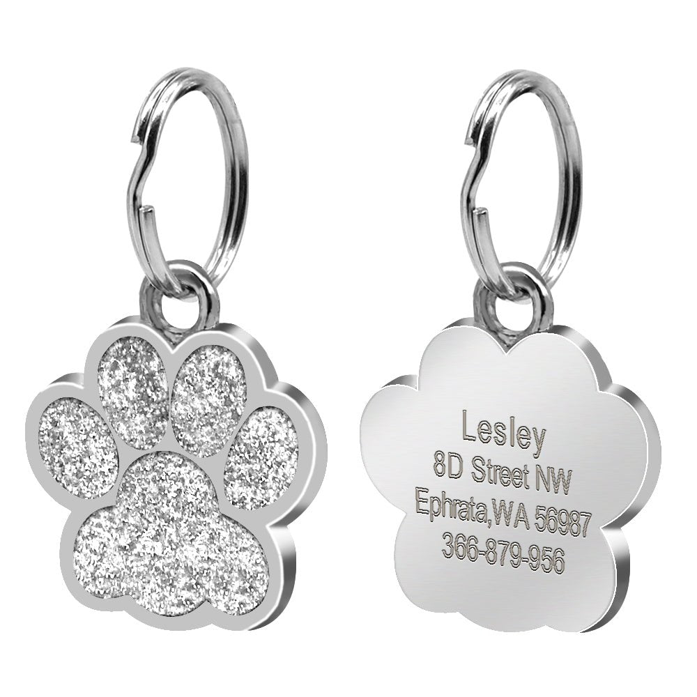 Personalized Paw Pomeranian Tag | Engraved Pet ID Tag - Cindy Pomeranian
