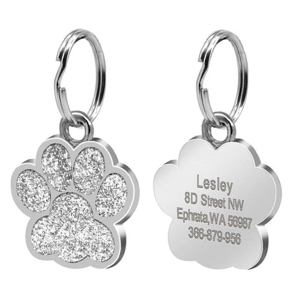 Personalized Paw Pomeranian Tag | Engraved Pet ID Tag - Cindy Pomeranian