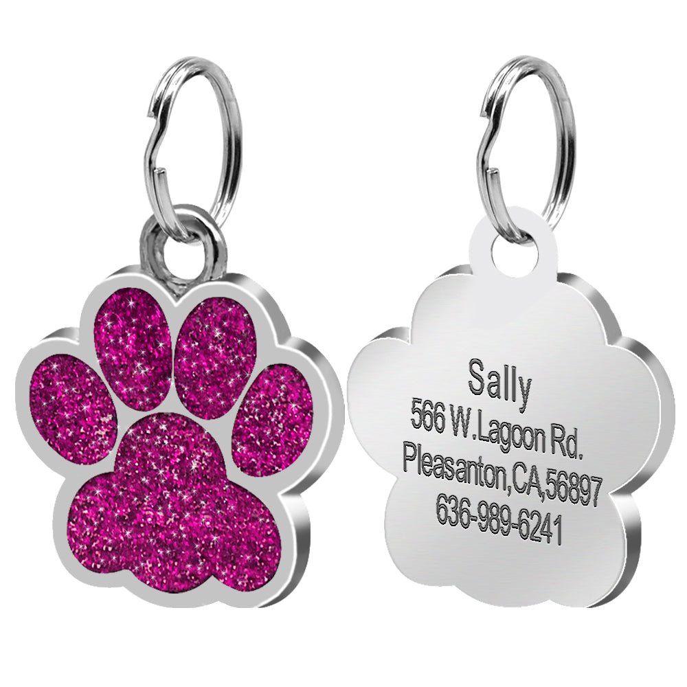 Personalized Paw Pomeranian Tag | Engraved Pet ID Tag - Cindy Pomeranian