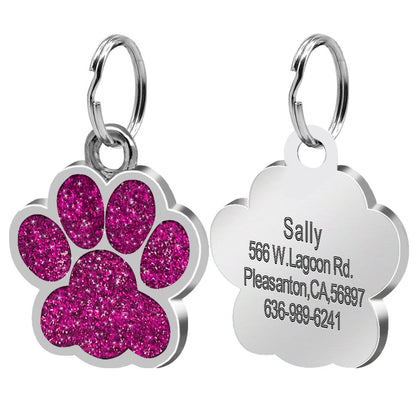 Personalized Paw Pomeranian Tag | Engraved Pet ID Tag - Cindy Pomeranian