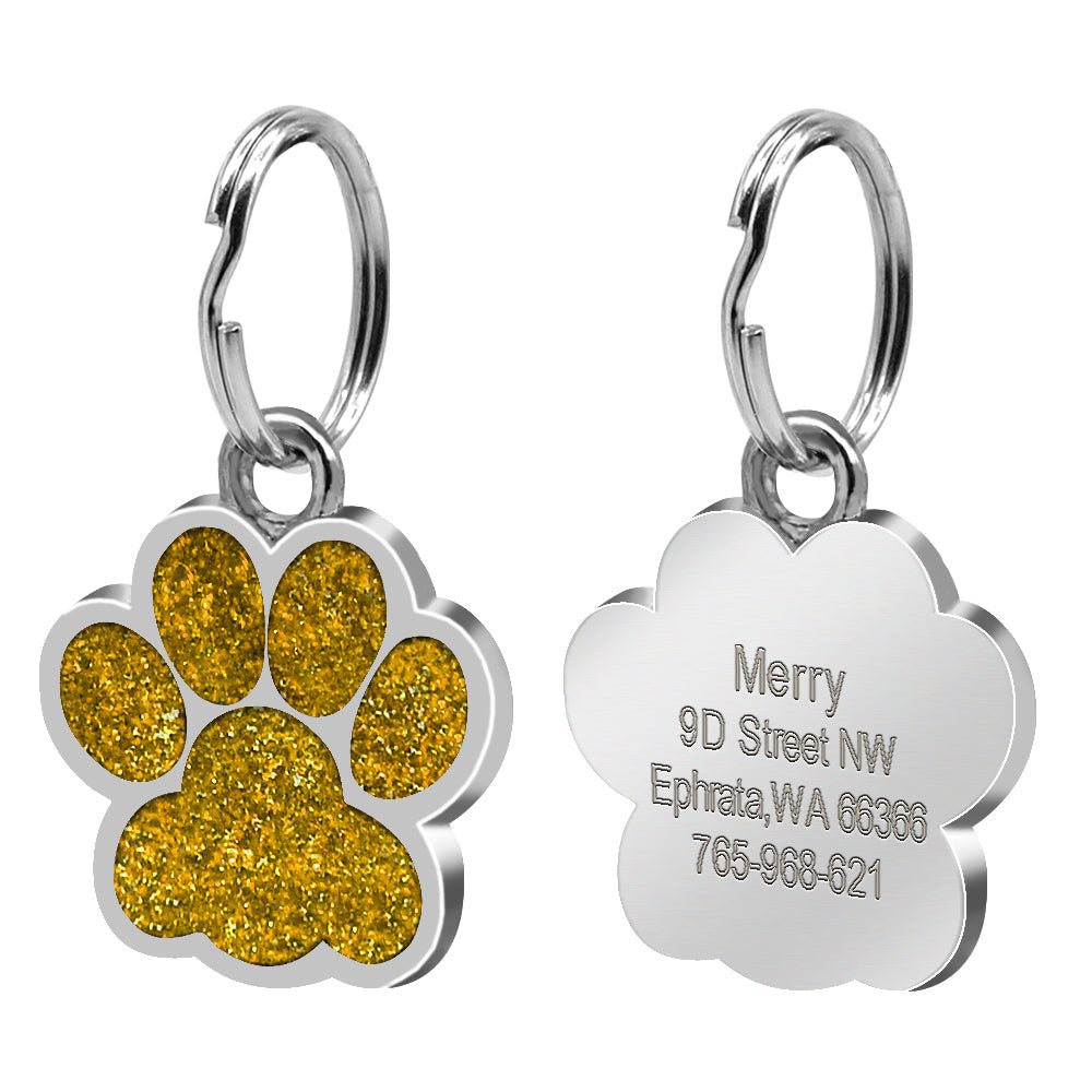 Personalized Paw Pomeranian Tag | Engraved Pet ID Tag - Cindy Pomeranian