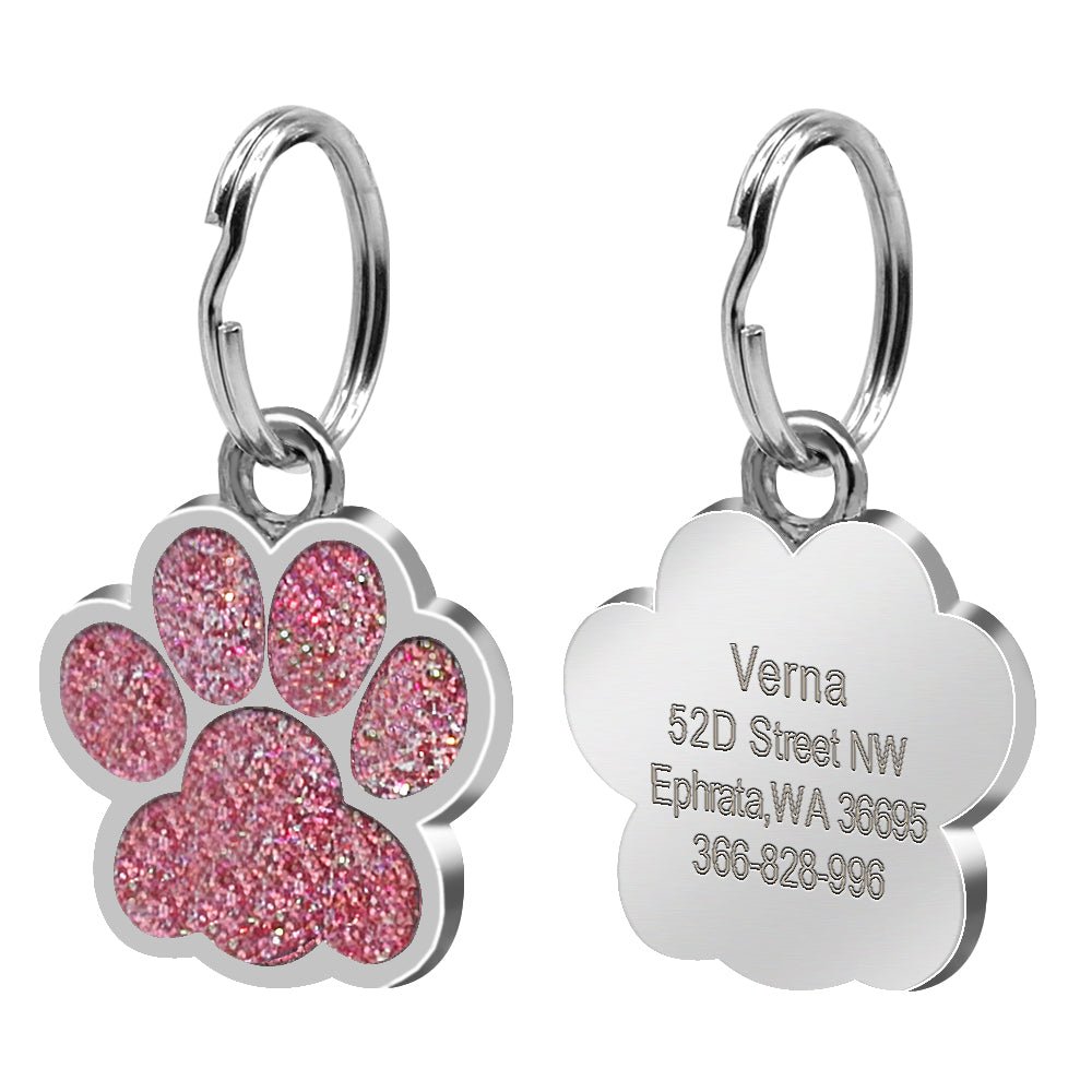 Personalized Paw Pomeranian Tag | Engraved Pet ID Tag - Cindy Pomeranian