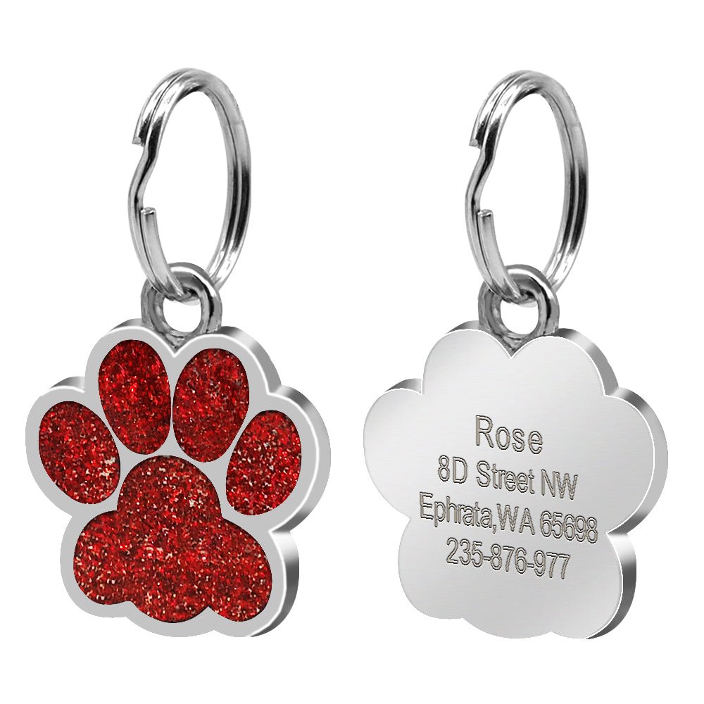 Personalized Paw Pomeranian Tag | Engraved Pet ID Tag - Cindy Pomeranian