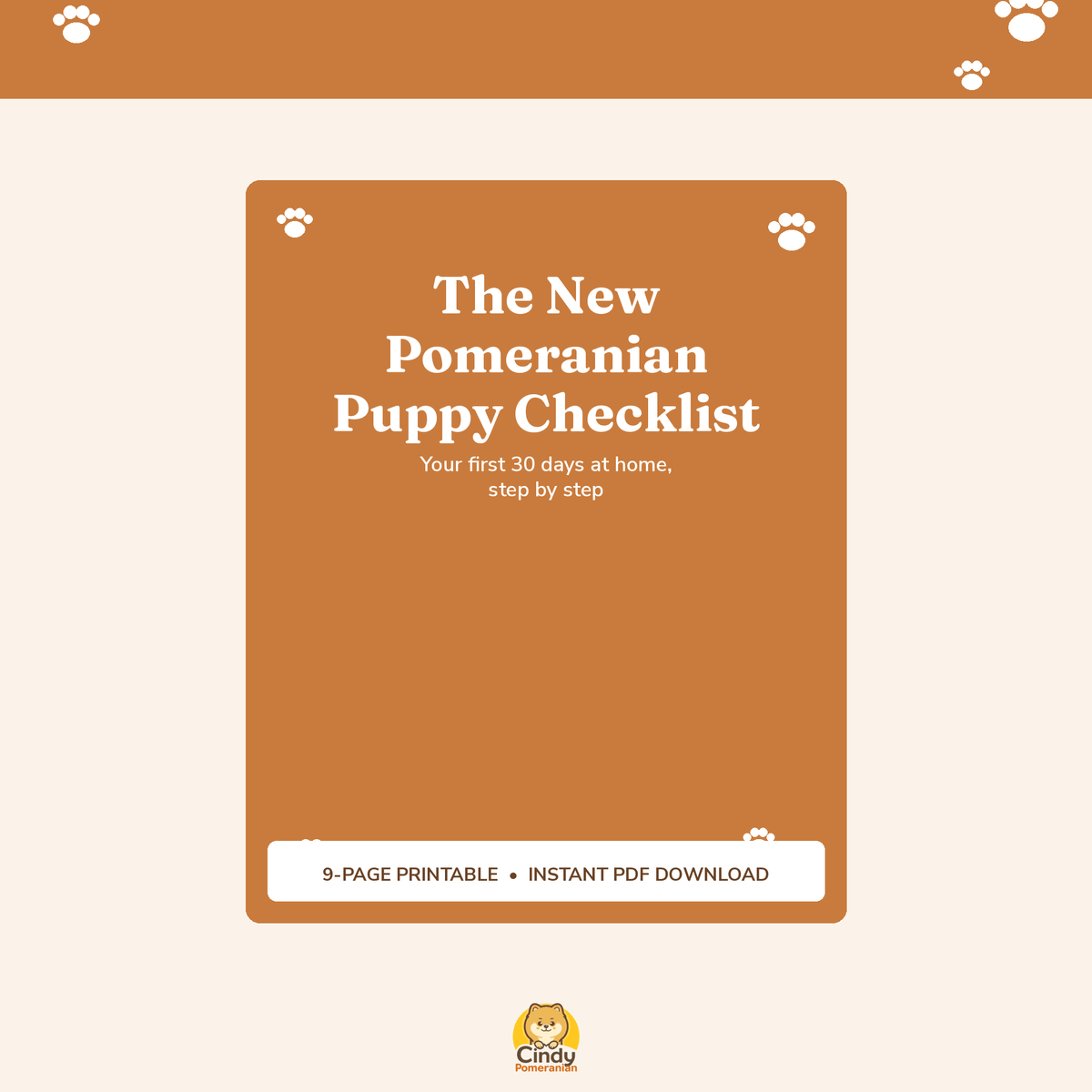 Pomeranian Puppy Checklist | New Puppy Planner Printable - Cindy Pomeranian